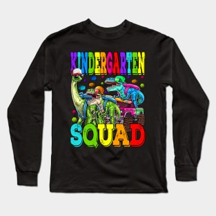 Kindergarten Squad Monster Truck Dinosaur Back To School Long Sleeve T-Shirt